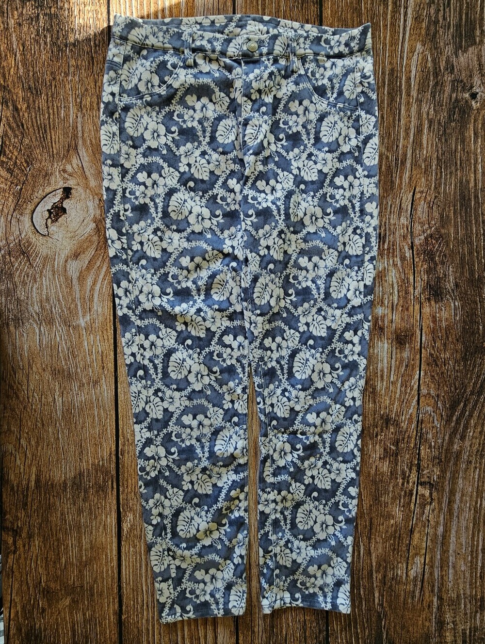 UNIQLO x Iolani Hawaiian Classics Floral Crop Leggings Jeans Pants - Picture 2 of 8